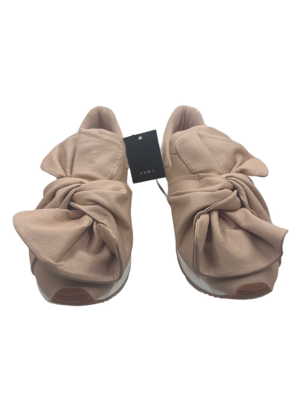 Zara Oversized Bow Sneakers Blush Nude NWT EU 41 US 10